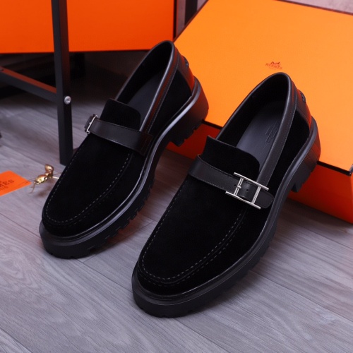 Replica Hermes Leather Shoes For Men #1255716 $115.00 USD for Wholesale