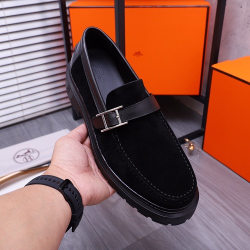 Replica Hermes Leather Shoes For Men #1255716 $115.00 USD for Wholesale