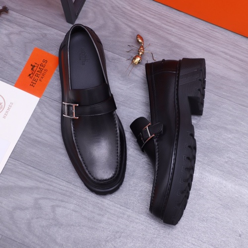 Replica Hermes Leather Shoes For Men #1255717 $115.00 USD for Wholesale