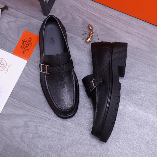 Replica Hermes Leather Shoes For Men #1255718 $115.00 USD for Wholesale