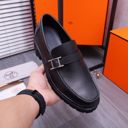 Replica Hermes Leather Shoes For Men #1255718 $115.00 USD for Wholesale