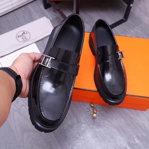 Replica Hermes Leather Shoes For Men #1255720 $115.00 USD for Wholesale