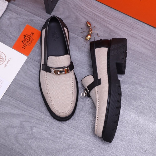 Replica Hermes Leather Shoes For Men #1255721 $115.00 USD for Wholesale