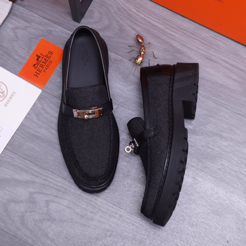 Replica Hermes Leather Shoes For Men #1255722 $115.00 USD for Wholesale