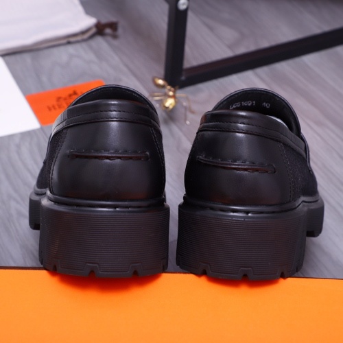 Replica Hermes Leather Shoes For Men #1255722 $115.00 USD for Wholesale