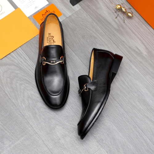 Replica Hermes Leather Shoes For Men #1255802 $82.00 USD for Wholesale