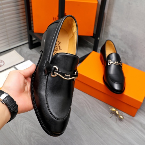 Replica Hermes Leather Shoes For Men #1255802 $82.00 USD for Wholesale