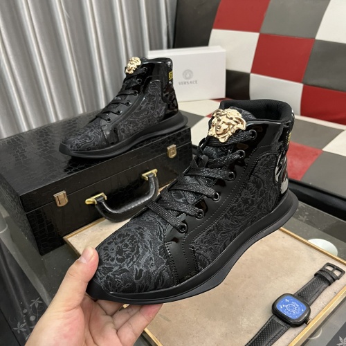 Versace High Tops Shoes For Men #1255818 $76.00 USD, Wholesale Replica Versace High Tops Shoes