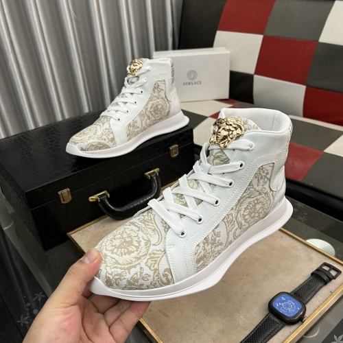 Versace High Tops Shoes For Men #1255831 $76.00 USD, Wholesale Replica Versace High Tops Shoes