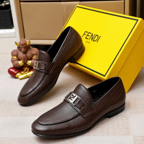 Replica Fendi Leather Shoes For Men #1255921 $80.00 USD for Wholesale