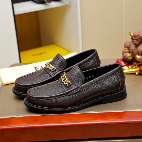 Replica Fendi Leather Shoes For Men #1255922 $85.00 USD for Wholesale