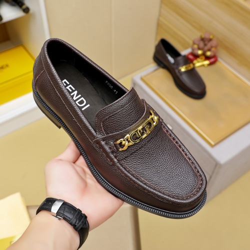 Replica Fendi Leather Shoes For Men #1255922 $85.00 USD for Wholesale