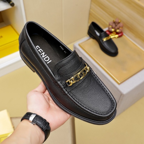 Replica Fendi Leather Shoes For Men #1255924 $85.00 USD for Wholesale