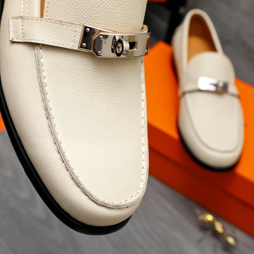 Replica Hermes Leather Shoes For Men #1255929 $98.00 USD for Wholesale