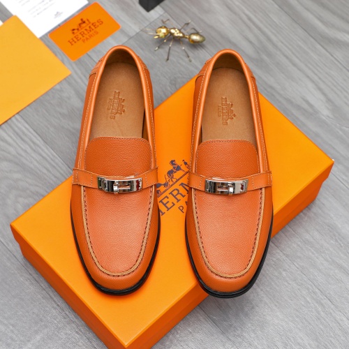 Replica Hermes Leather Shoes For Men #1255930 $98.00 USD for Wholesale