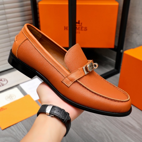 Replica Hermes Leather Shoes For Men #1255930 $98.00 USD for Wholesale