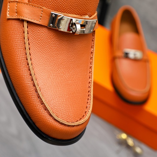 Replica Hermes Leather Shoes For Men #1255930 $98.00 USD for Wholesale