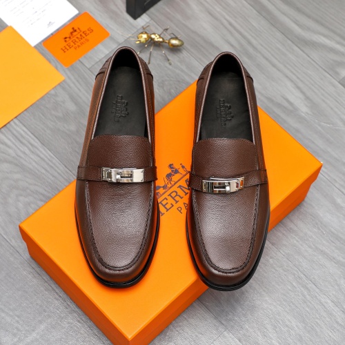 Replica Hermes Leather Shoes For Men #1255931 $98.00 USD for Wholesale