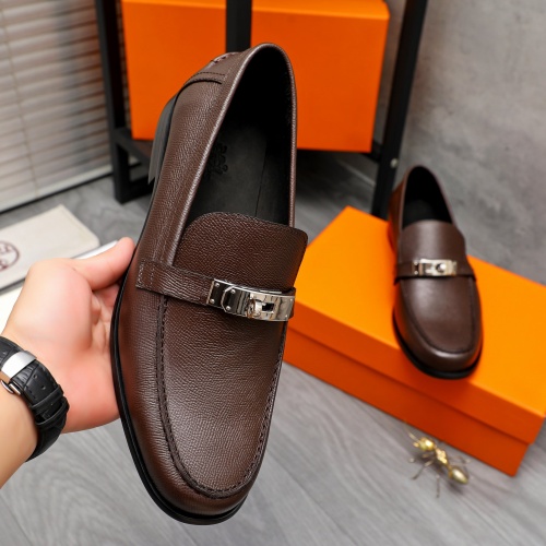 Replica Hermes Leather Shoes For Men #1255931 $98.00 USD for Wholesale