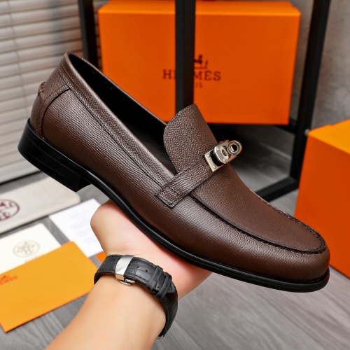 Replica Hermes Leather Shoes For Men #1255931 $98.00 USD for Wholesale