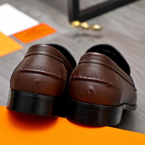 Replica Hermes Leather Shoes For Men #1255931 $98.00 USD for Wholesale