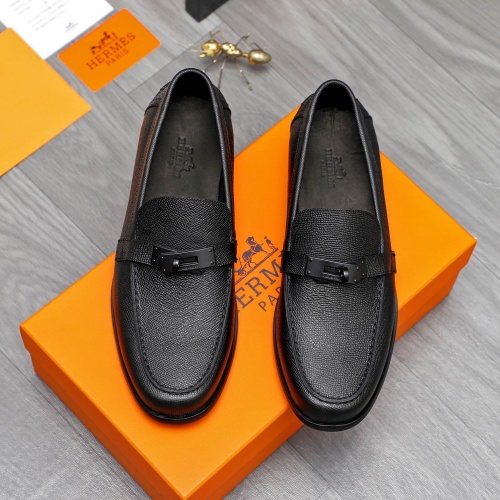 Replica Hermes Leather Shoes For Men #1255932 $98.00 USD for Wholesale