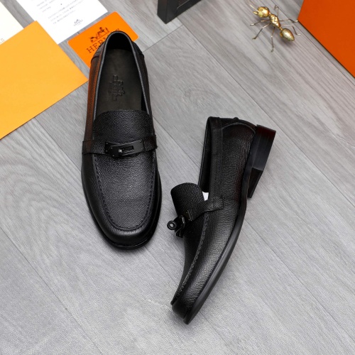 Replica Hermes Leather Shoes For Men #1255932 $98.00 USD for Wholesale