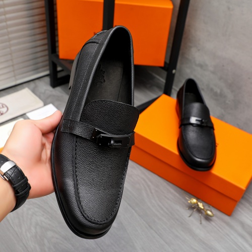 Replica Hermes Leather Shoes For Men #1255932 $98.00 USD for Wholesale