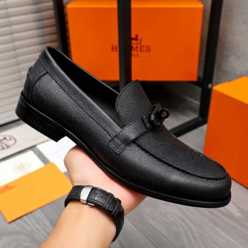 Replica Hermes Leather Shoes For Men #1255932 $98.00 USD for Wholesale