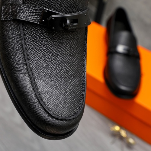 Replica Hermes Leather Shoes For Men #1255932 $98.00 USD for Wholesale