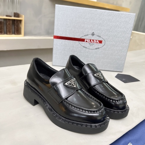 Replica Prada Leather Shoes For Men #1256083 $96.00 USD for Wholesale