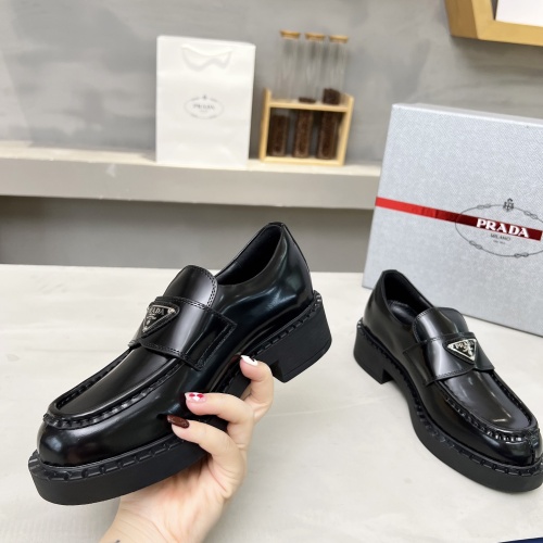 Replica Prada Leather Shoes For Men #1256083 $96.00 USD for Wholesale