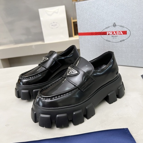 Prada Leather Shoes For Men #1256085 $96.00 USD, Wholesale Replica Prada Leather Shoes