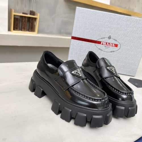 Replica Prada Leather Shoes For Men #1256085 $96.00 USD for Wholesale