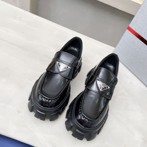 Replica Prada Leather Shoes For Men #1256085 $96.00 USD for Wholesale