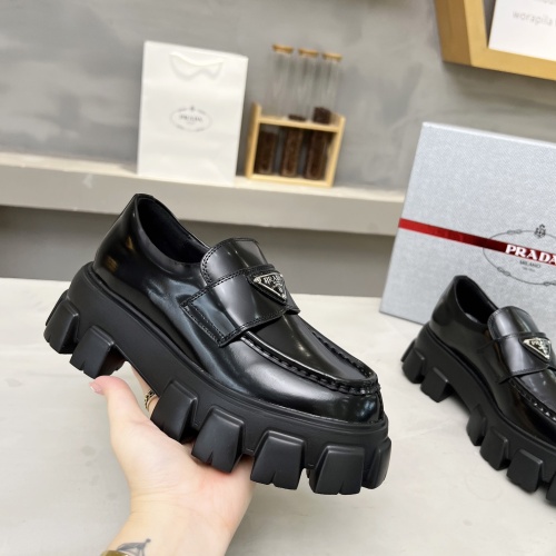 Replica Prada Leather Shoes For Women #1256086 $96.00 USD for Wholesale