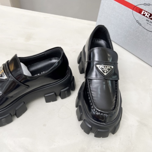 Replica Prada Leather Shoes For Women #1256086 $96.00 USD for Wholesale