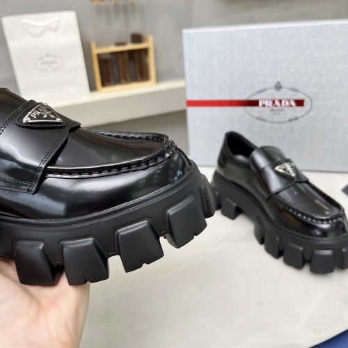 Replica Prada Leather Shoes For Women #1256086 $96.00 USD for Wholesale