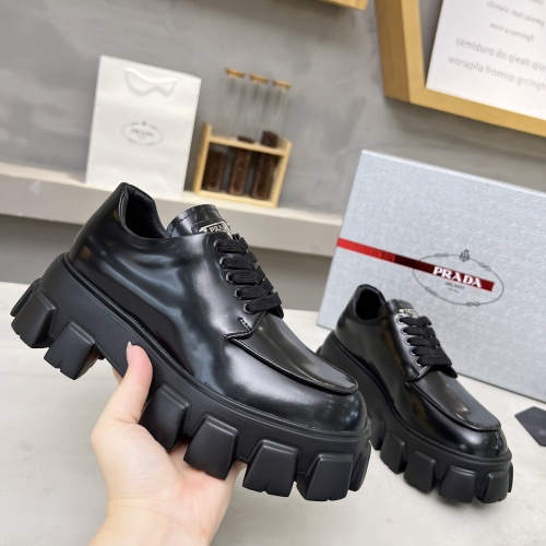 Replica Prada Leather Shoes For Men #1256087 $100.00 USD for Wholesale