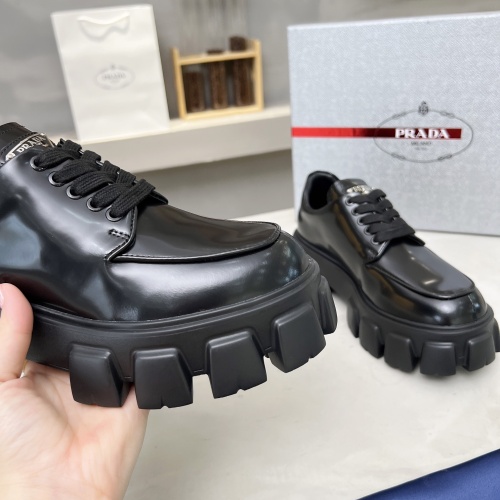 Replica Prada Leather Shoes For Men #1256087 $100.00 USD for Wholesale