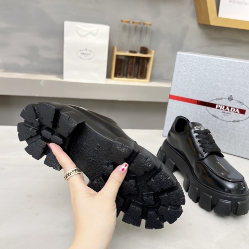 Replica Prada Leather Shoes For Women #1256088 $100.00 USD for Wholesale