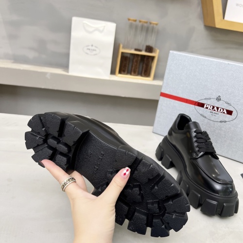 Replica Prada Leather Shoes For Women #1256089 $100.00 USD for Wholesale