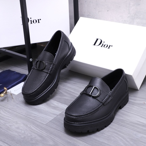 Replica Christian Dior Leather Shoes For Men #1256312 $88.00 USD for Wholesale