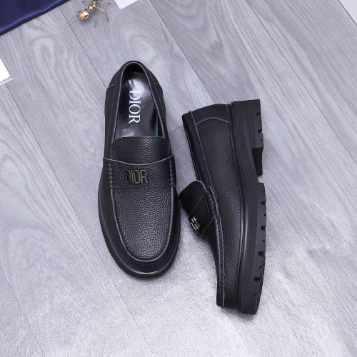 Replica Christian Dior Leather Shoes For Men #1256313 $88.00 USD for Wholesale