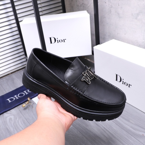 Replica Christian Dior Leather Shoes For Men #1256316 $88.00 USD for Wholesale