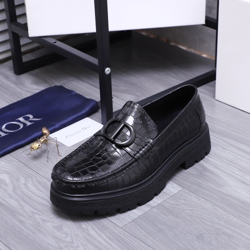 Replica Christian Dior Leather Shoes For Men #1256317 $88.00 USD for Wholesale