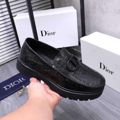 Replica Christian Dior Leather Shoes For Men #1256317 $88.00 USD for Wholesale