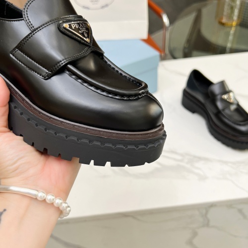 Replica Prada Leather Shoes For Women #1256347 $105.00 USD for Wholesale