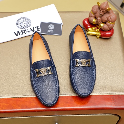 Versace Leather Shoes For Men #1256482 $68.00 USD, Wholesale Replica Versace Leather Shoes