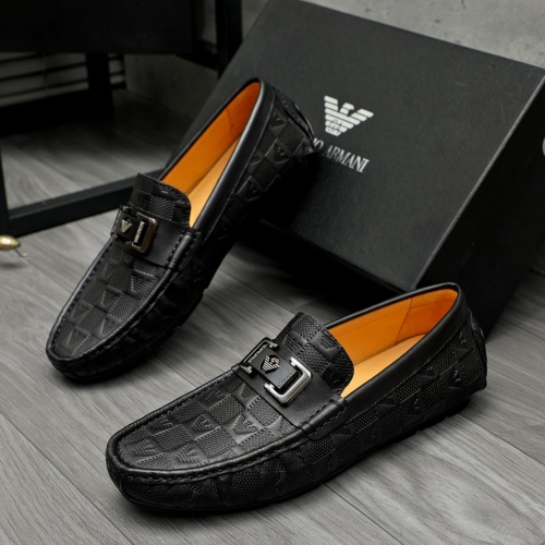 Replica Armani Leather Shoes For Men #1256497 $68.00 USD for Wholesale